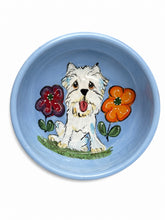 Westie Dog Bowl flowers in the garden