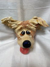 Hand sculpted dog face: German Shepherd
