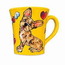 Black French Bulldog mug with bones