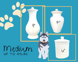 Medium Pet Memorial Urn – Custom Hand-Painted Tribute (Up to 45 lbs)