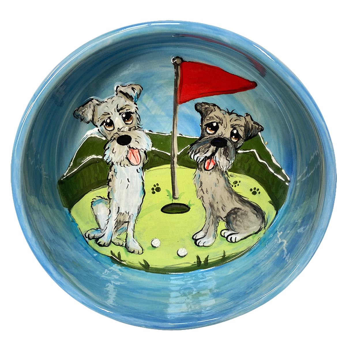 Personalized Golf Themed Pet Bowl