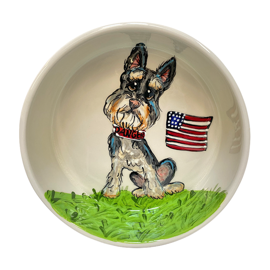 Schnauzer Fourth of July Bowl