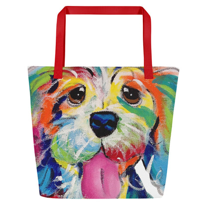 Colorful Dog Face Tote