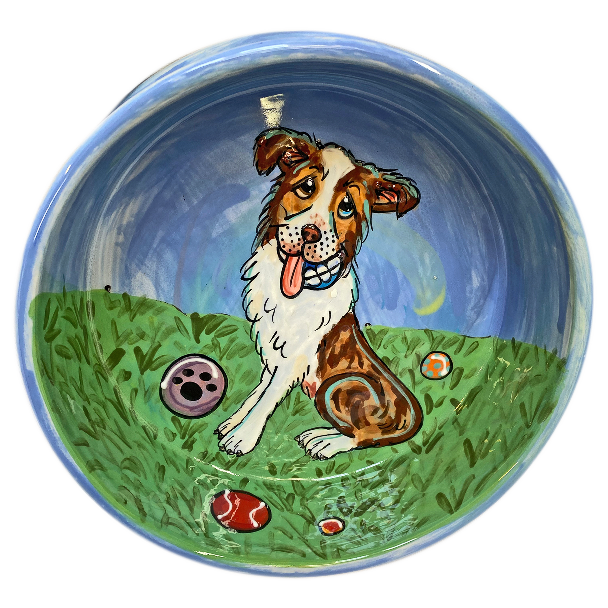 Australian Shepherd Personalized Ceramic Dog Bowl