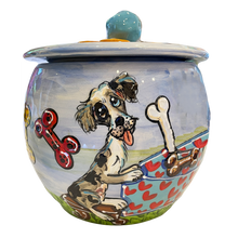 Australian Shepherd Treat Jar Handmade by Debby Carman