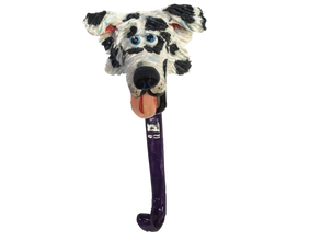 Sculpted Australian Shepherd Leash Holder by Debby Carman