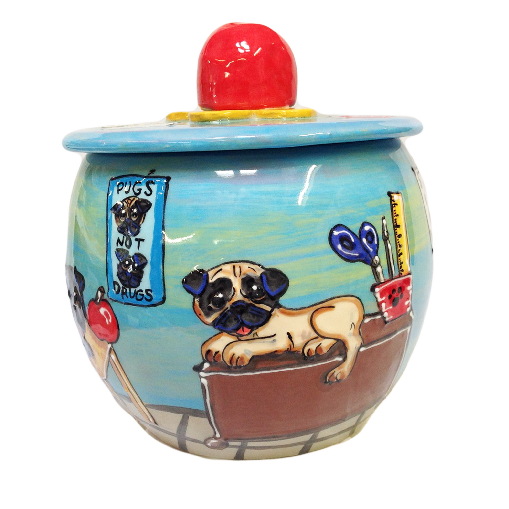 Back to School Pug Treat Jar