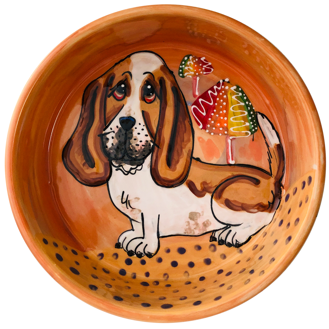 Basset Hound Personalized Ceramic Bowl