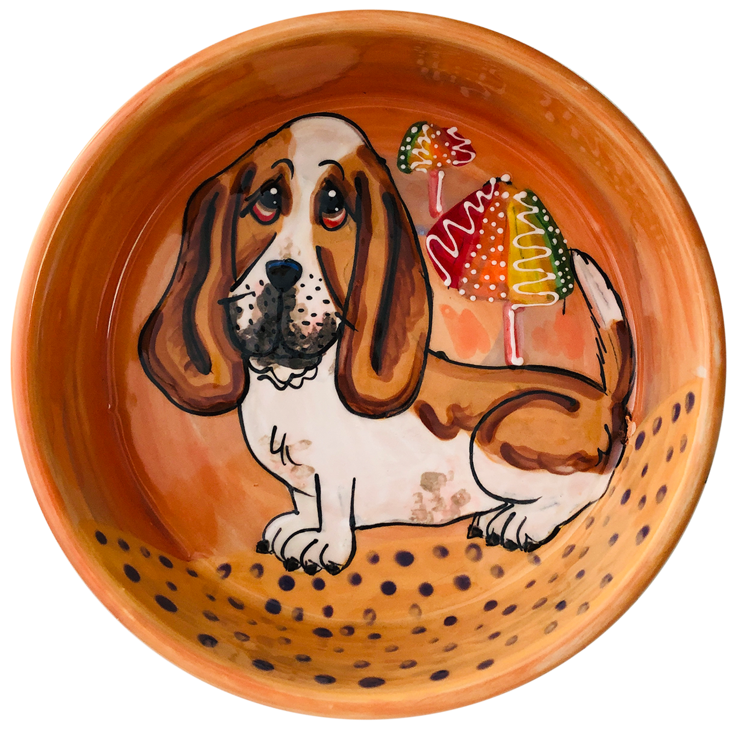 Basset Hound Personalized Ceramic Bowl