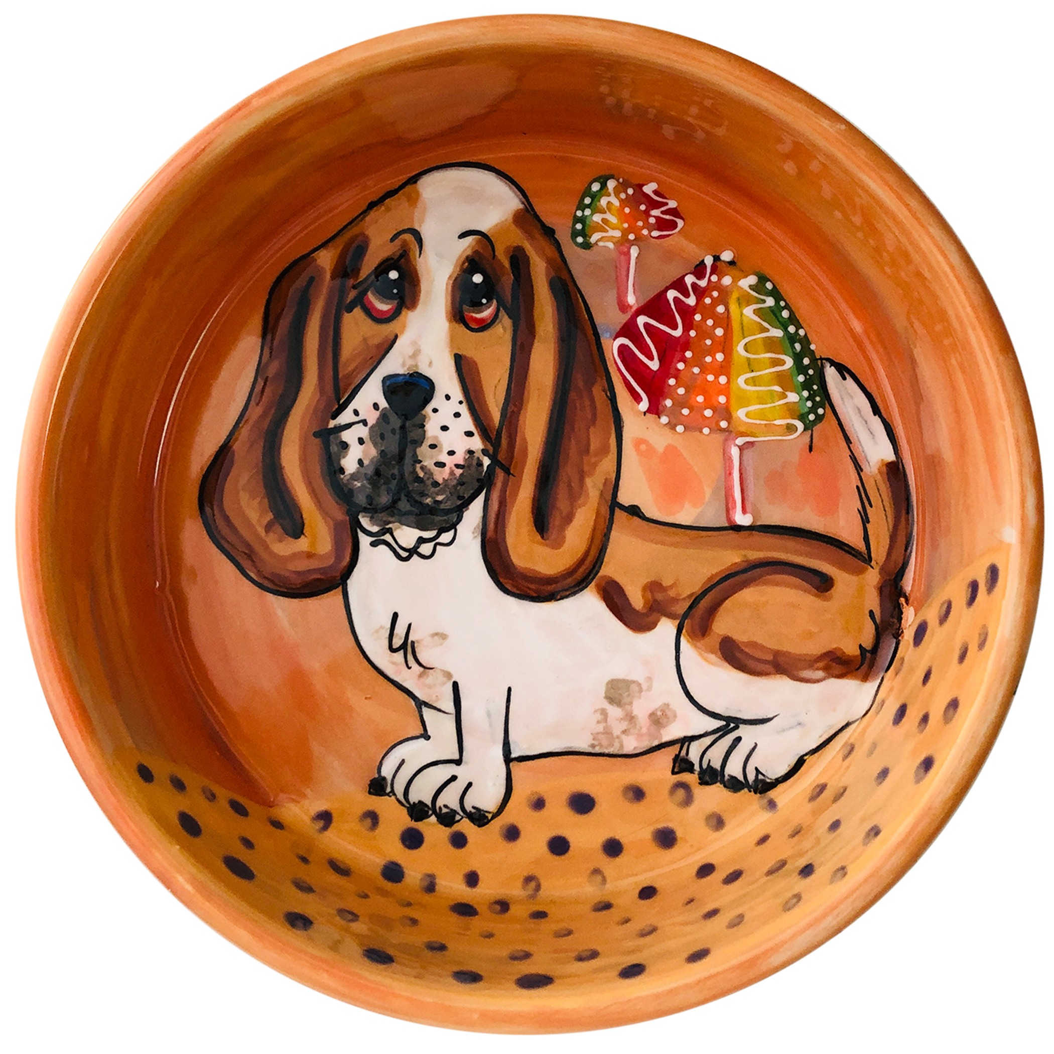 Basset Hound Personalized Ceramic Bowl