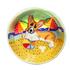 corgi on the beach ceramic bowl painted by debby carman 