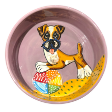 Hand-Painted Boxer Dog Bowl by Debby Carman