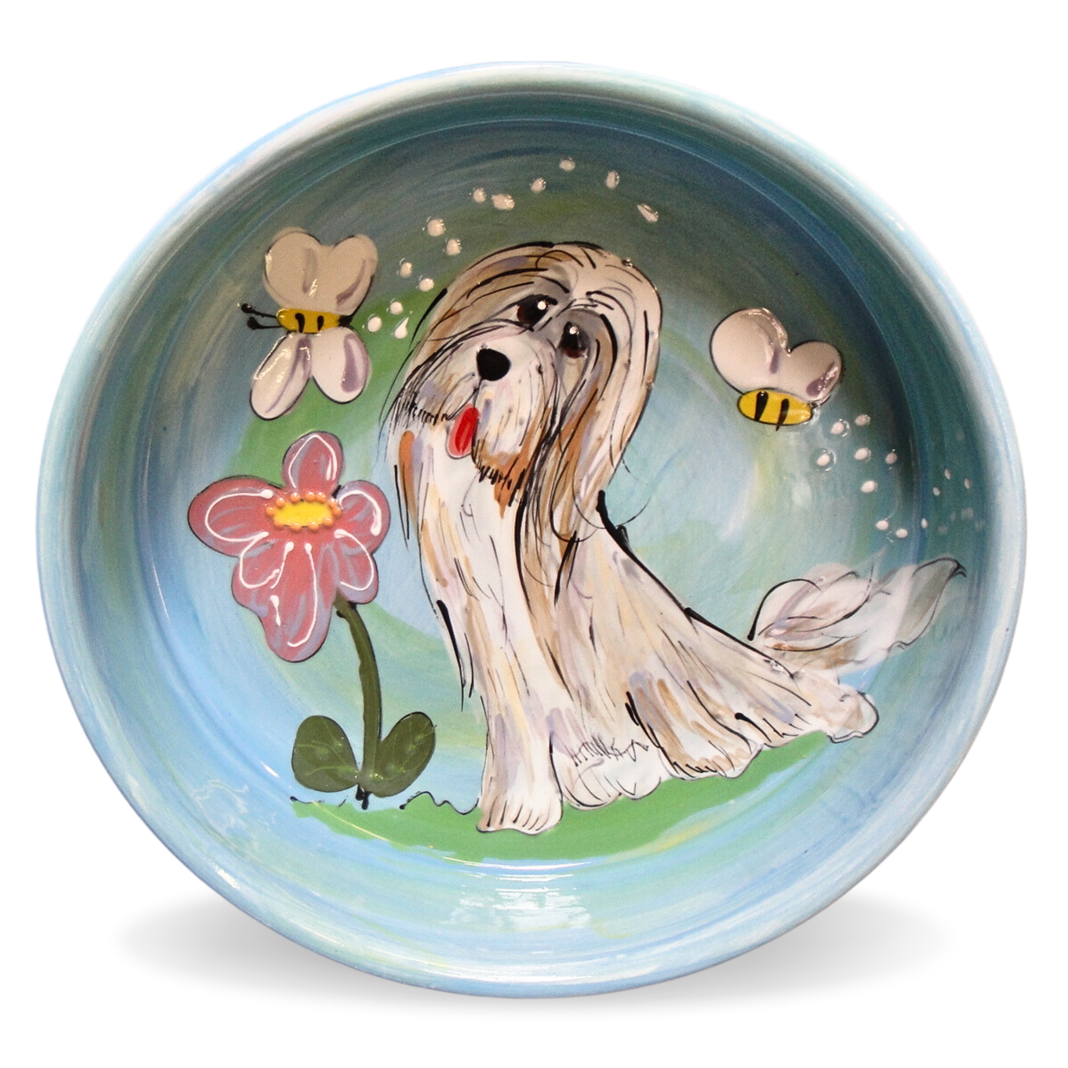 Bearded Collie Garden Bowl