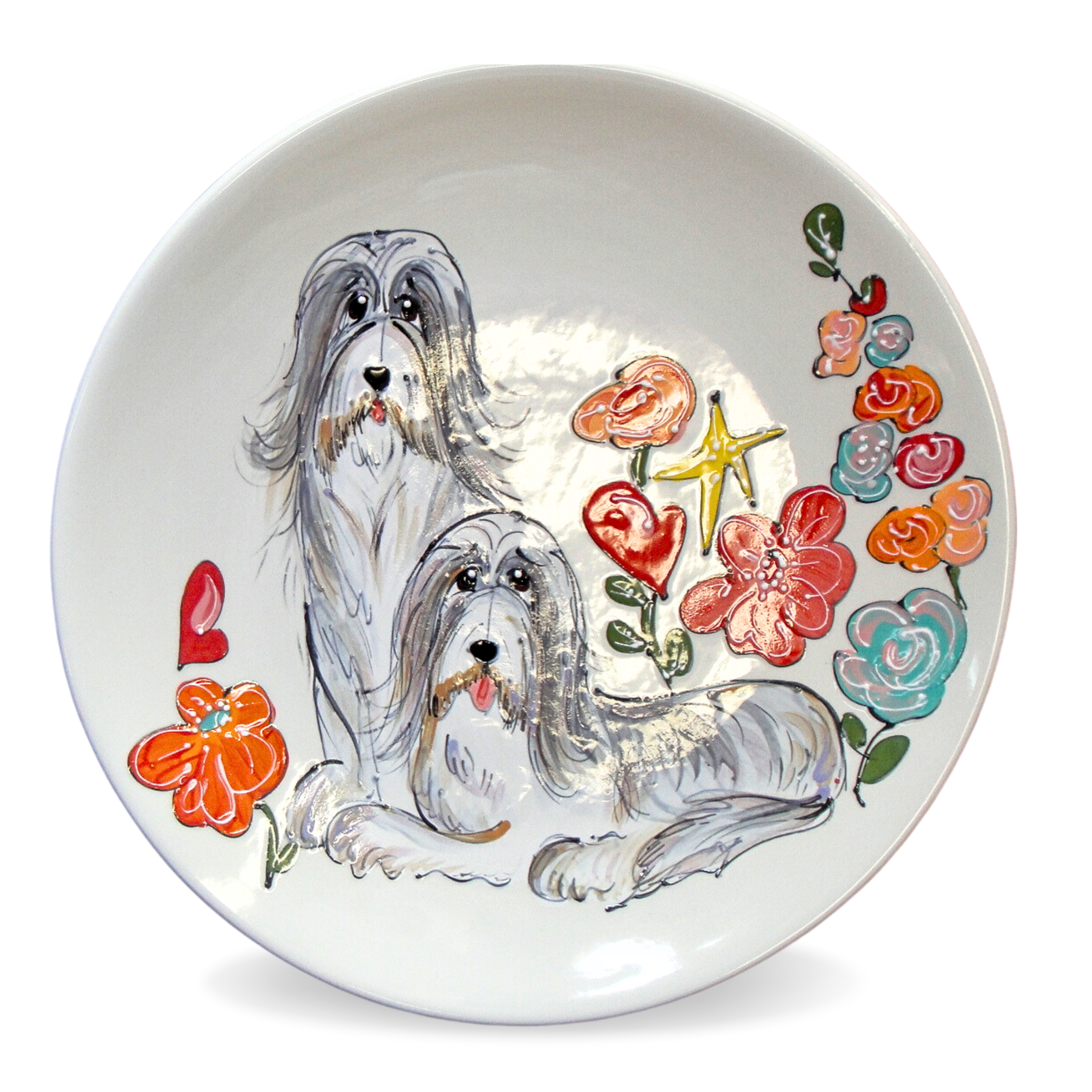 Bearded Collie Trophy Plate