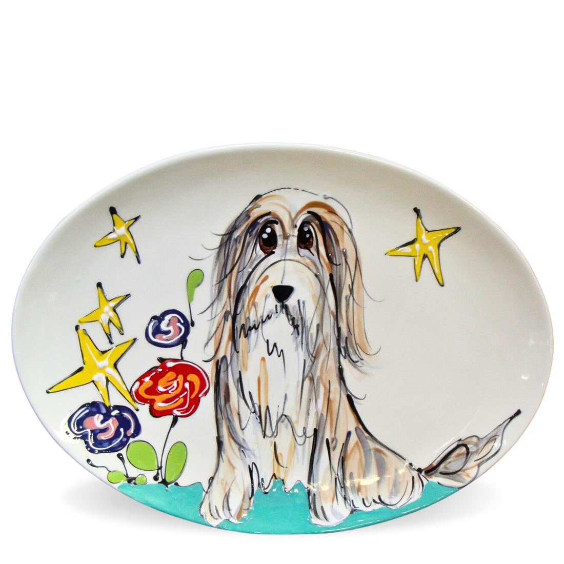 Bearded Collie Trophy Plate