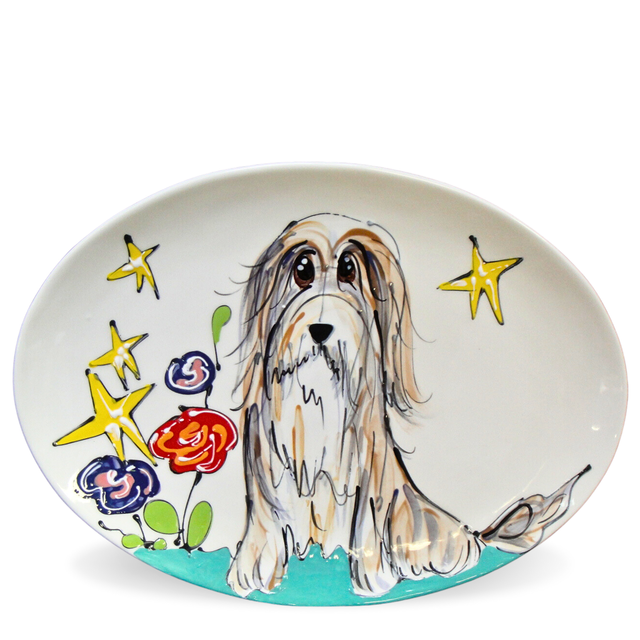 Bearded Collie Trophy Plate