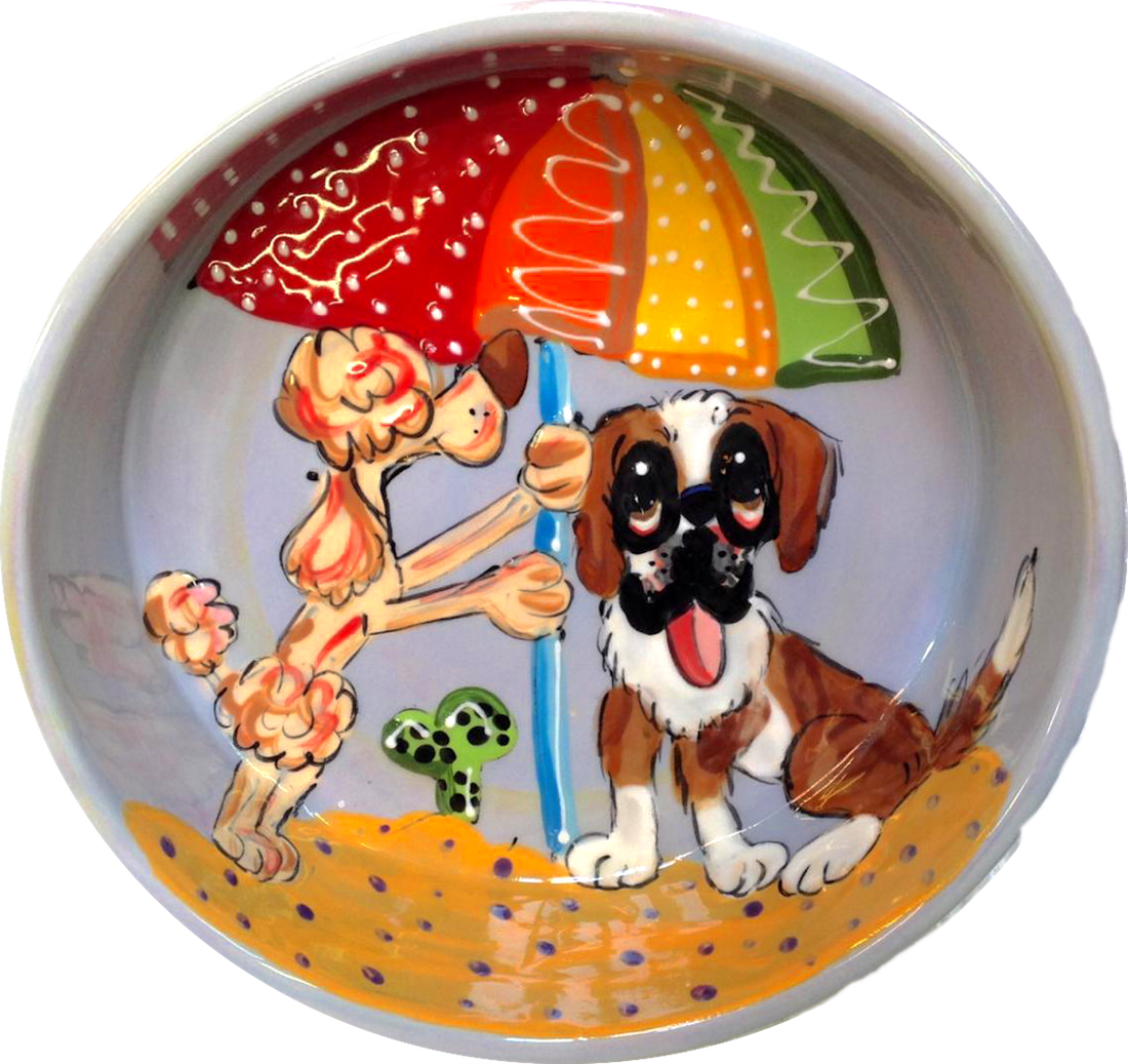 Beach Daze Whimsical Dog Bowl