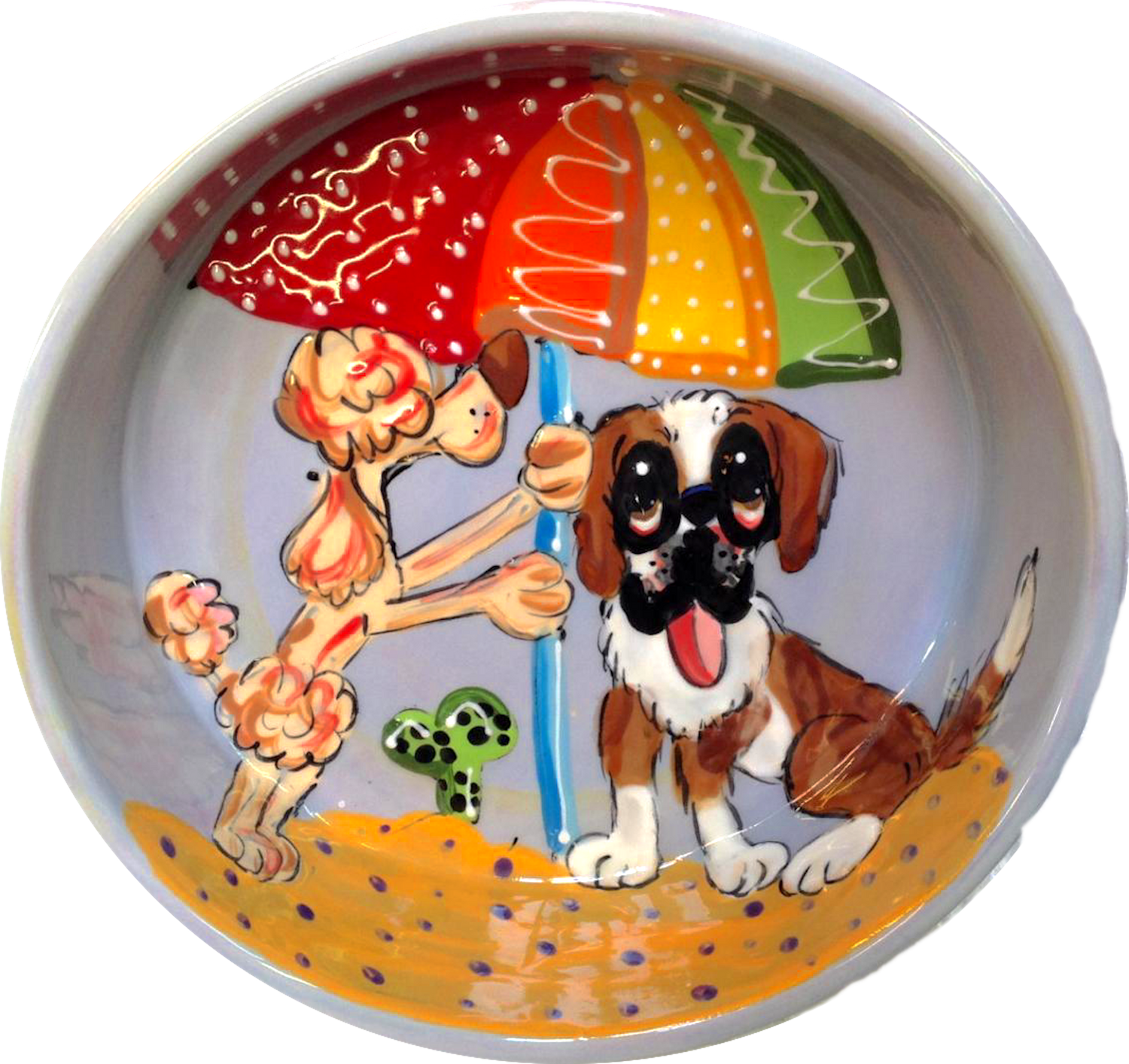 Beach Daze Whimsical Dog Bowl