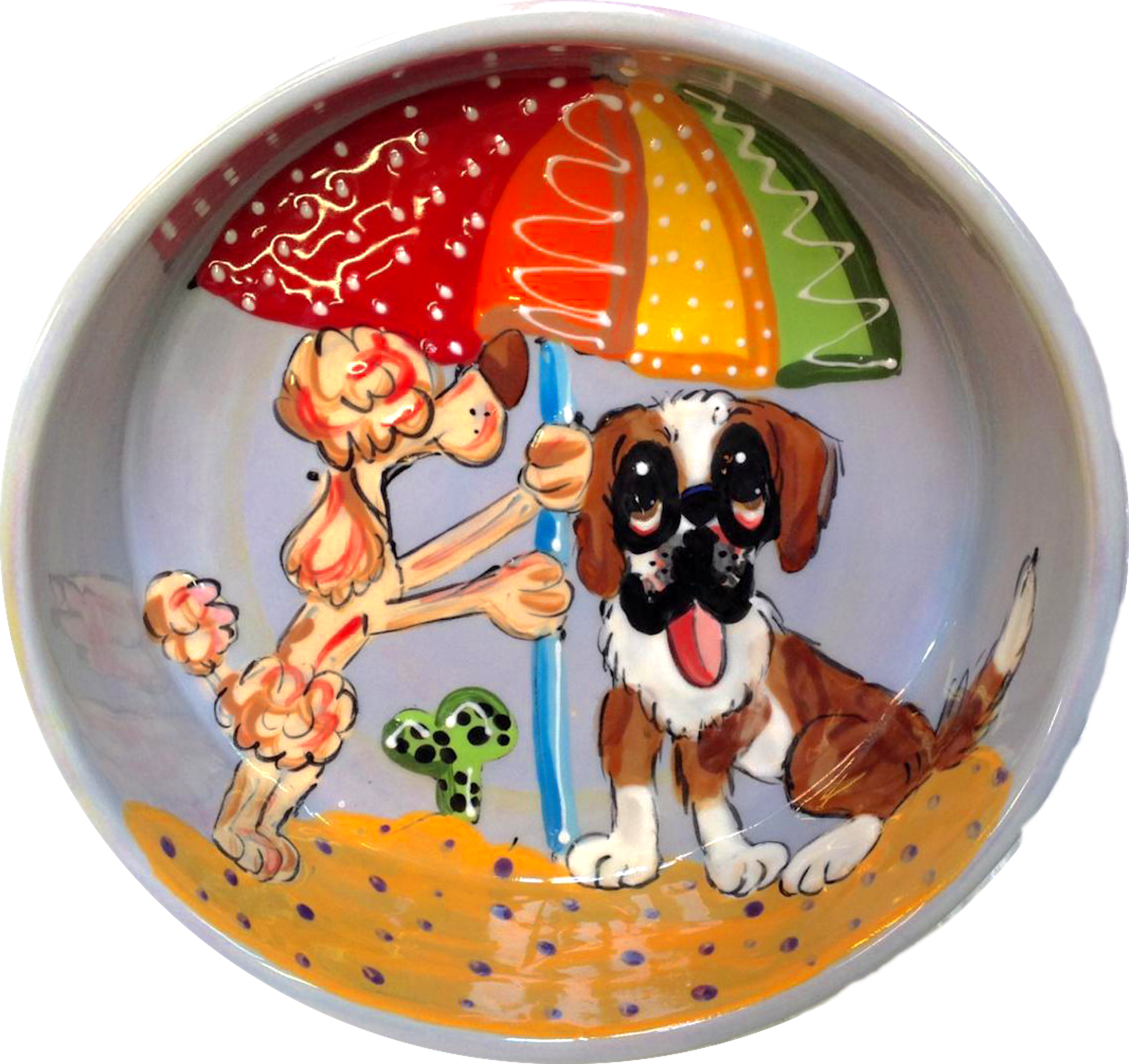 Beach Daze Whimsical Dog Bowl