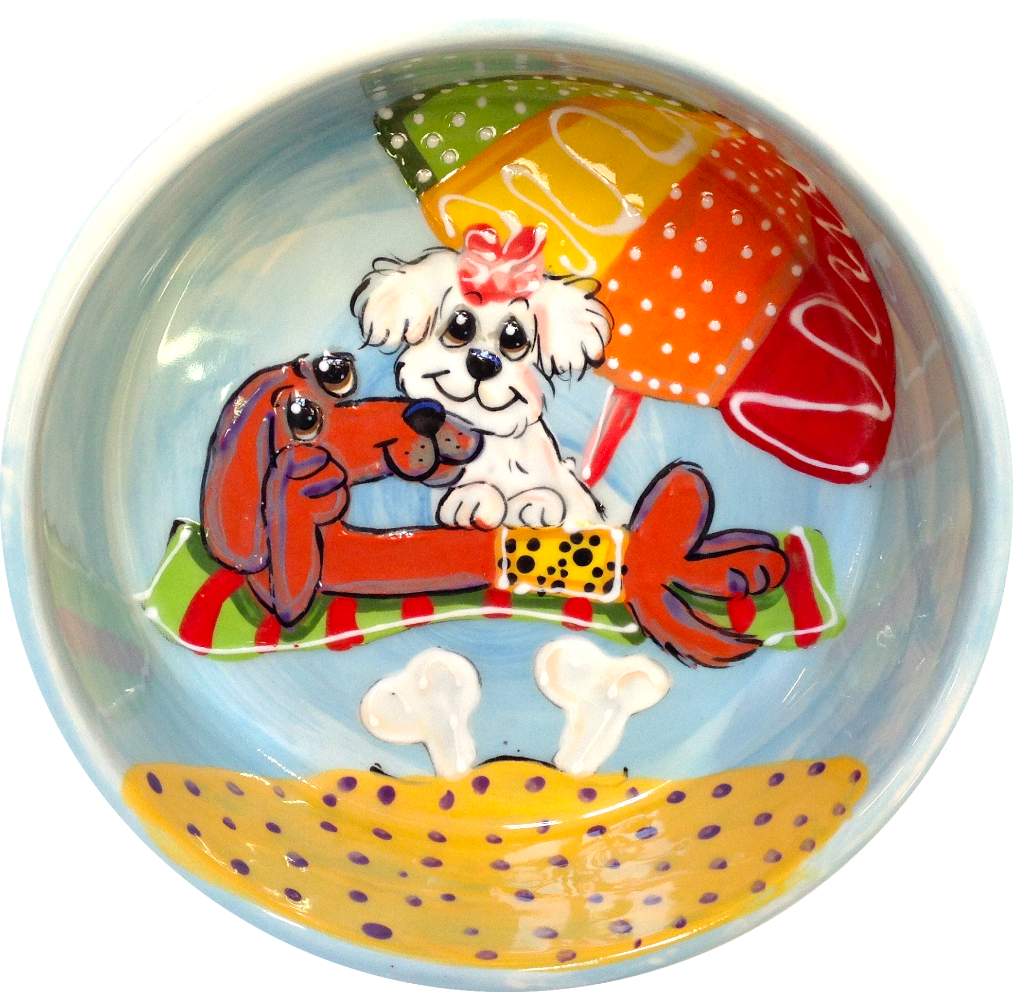 bichon, dachshund dog bowl, food and water bowl sets by debby carman, faux paw productions and faux paw petique luxury style pet boutique accessories