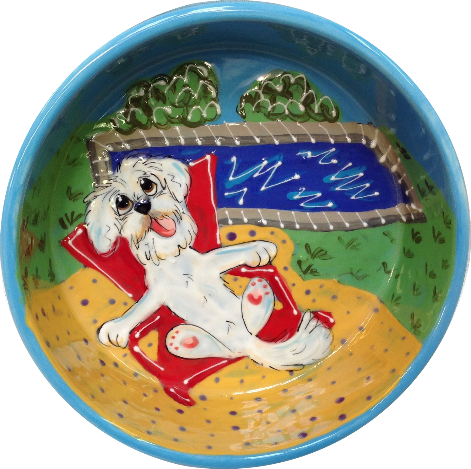 Hand Painted Ceramic Dog Bowl