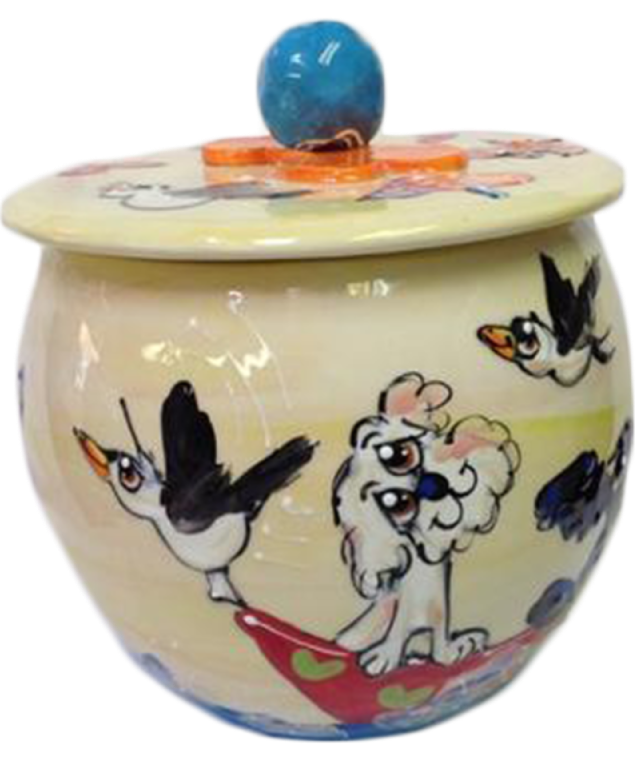 TREAT JAR - BICHON - HAND PAINTED - CUSTOM PET PORTRAITS - DOG FOOD STORAGE - COOKIE JAR - TREAT CANISTER