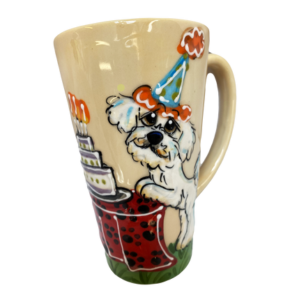 Maltese Latte Mug - Birthday Pawty