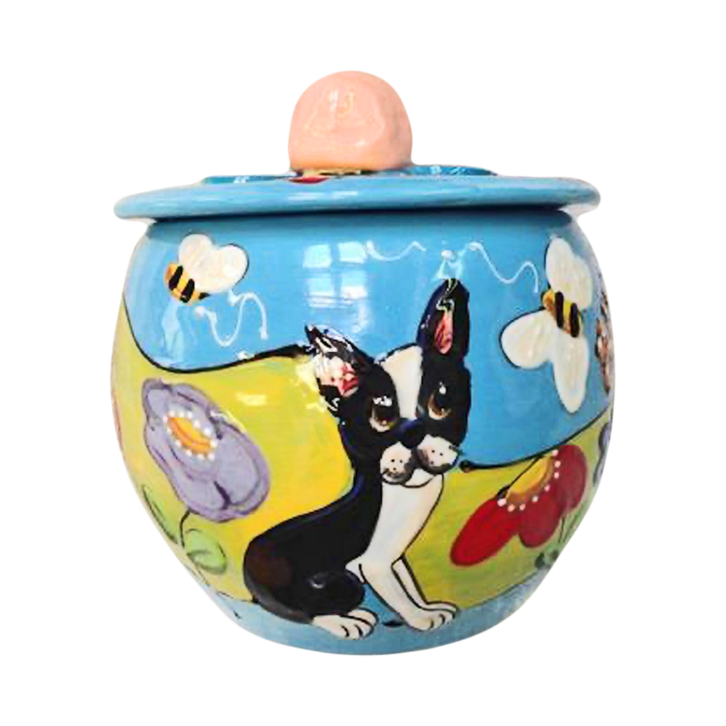 Boston Terrier Round Treat Jar