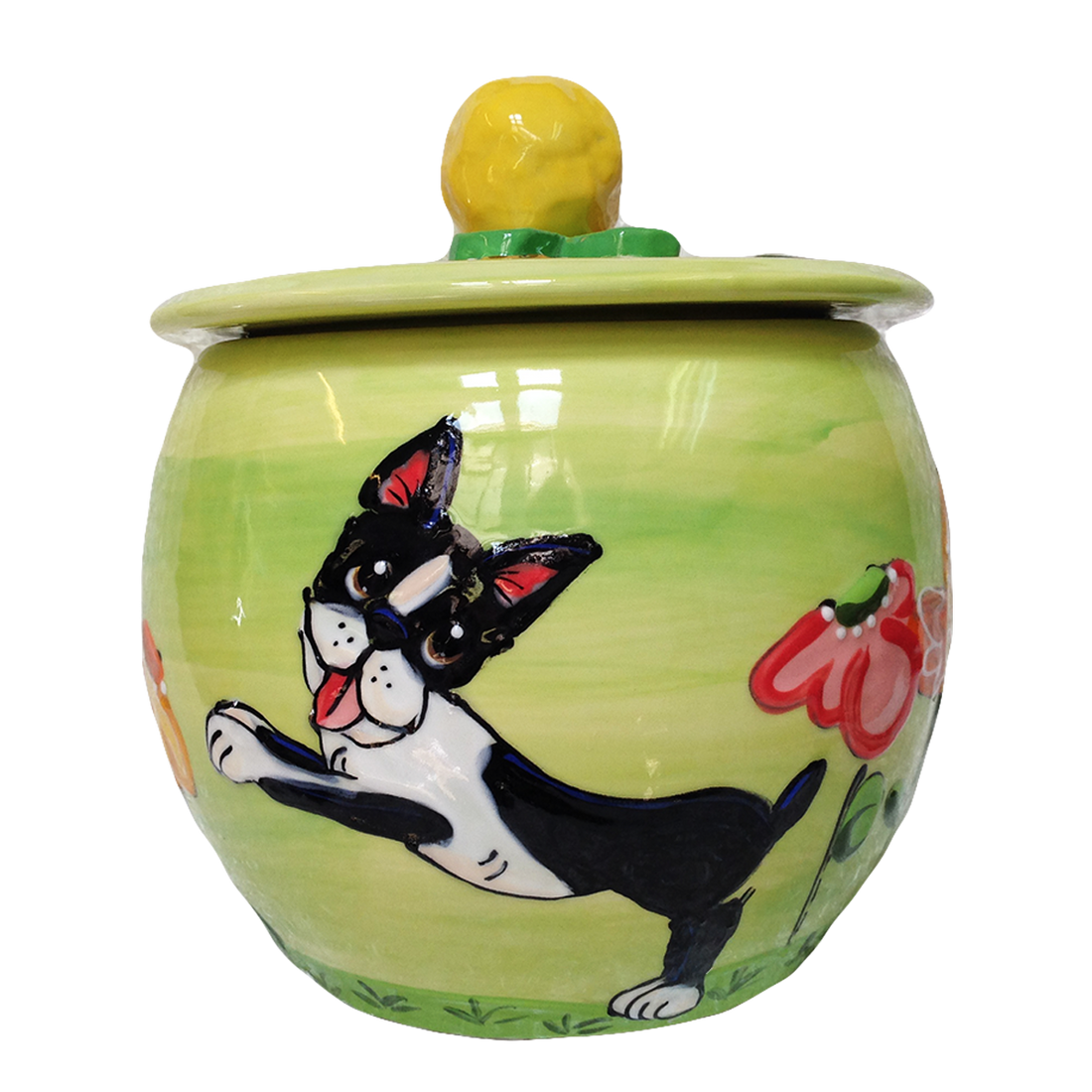 Boston Terrier Round Treat Jar