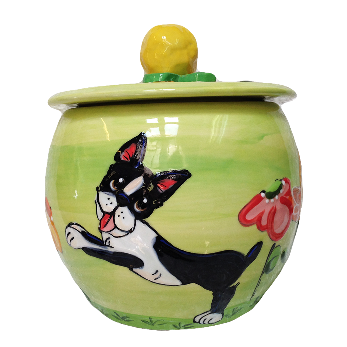 Boston Terrier Round Treat Jar