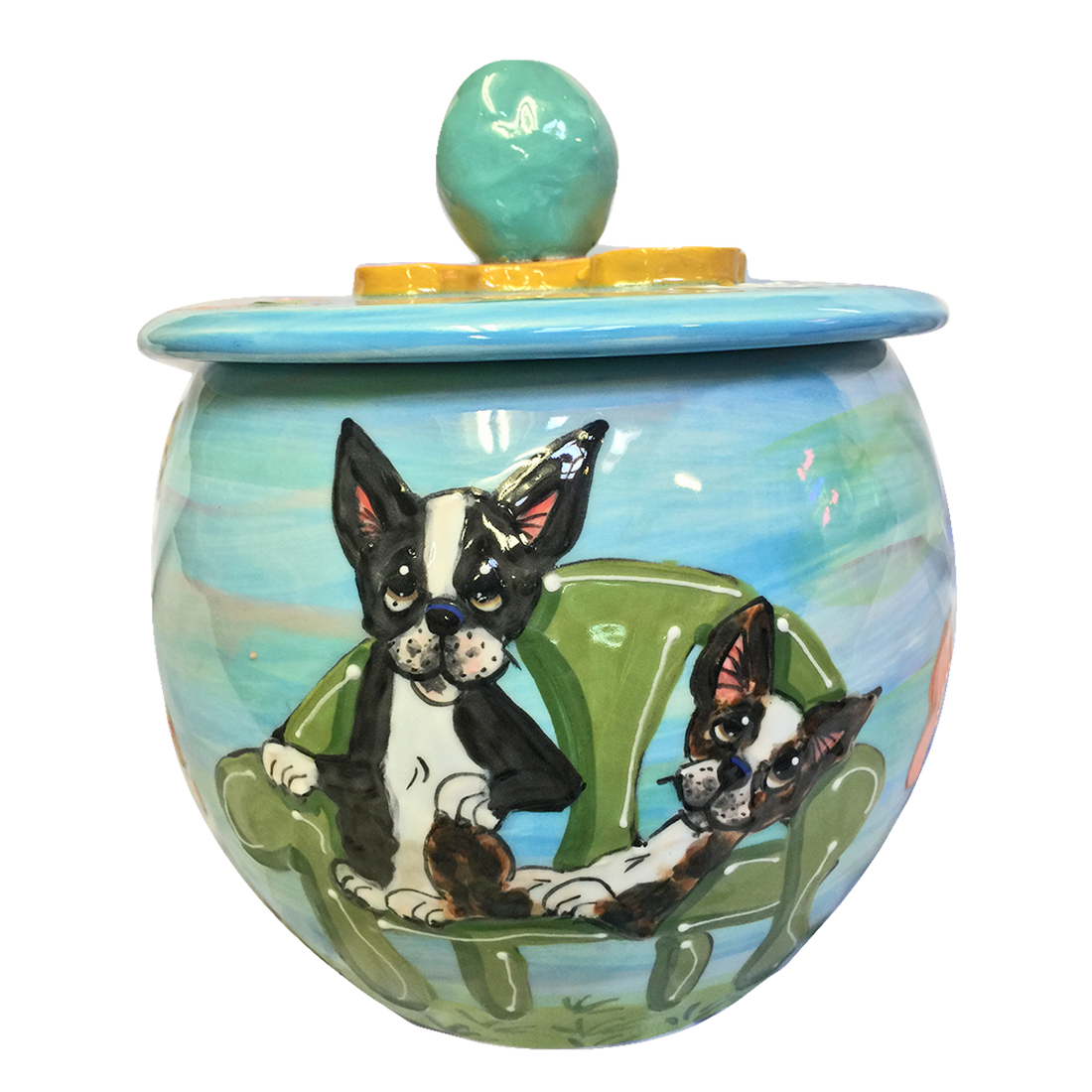 Boston Terrier Treat Jar by Debby Carman