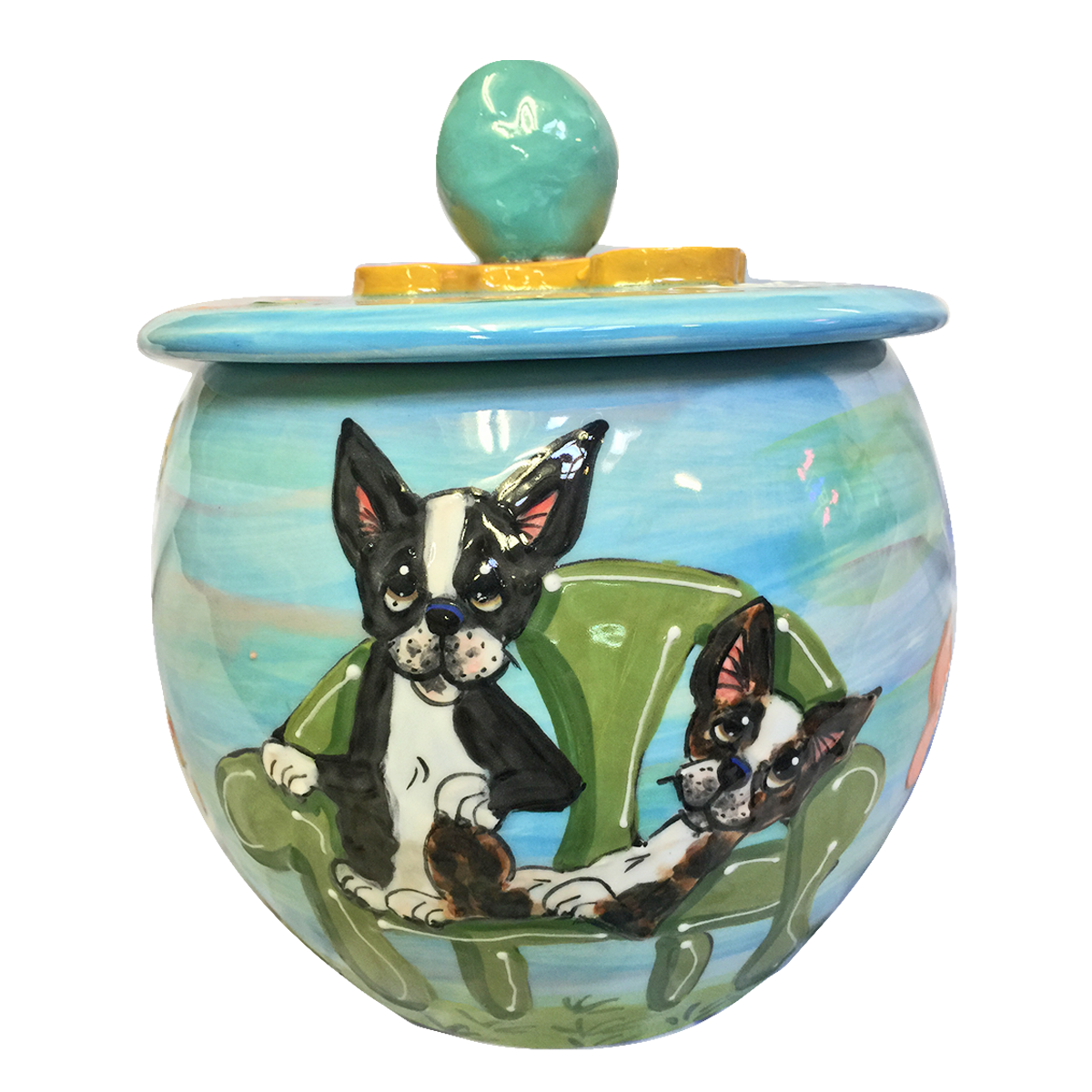 Boston Terrier Treat Jar by Debby Carman