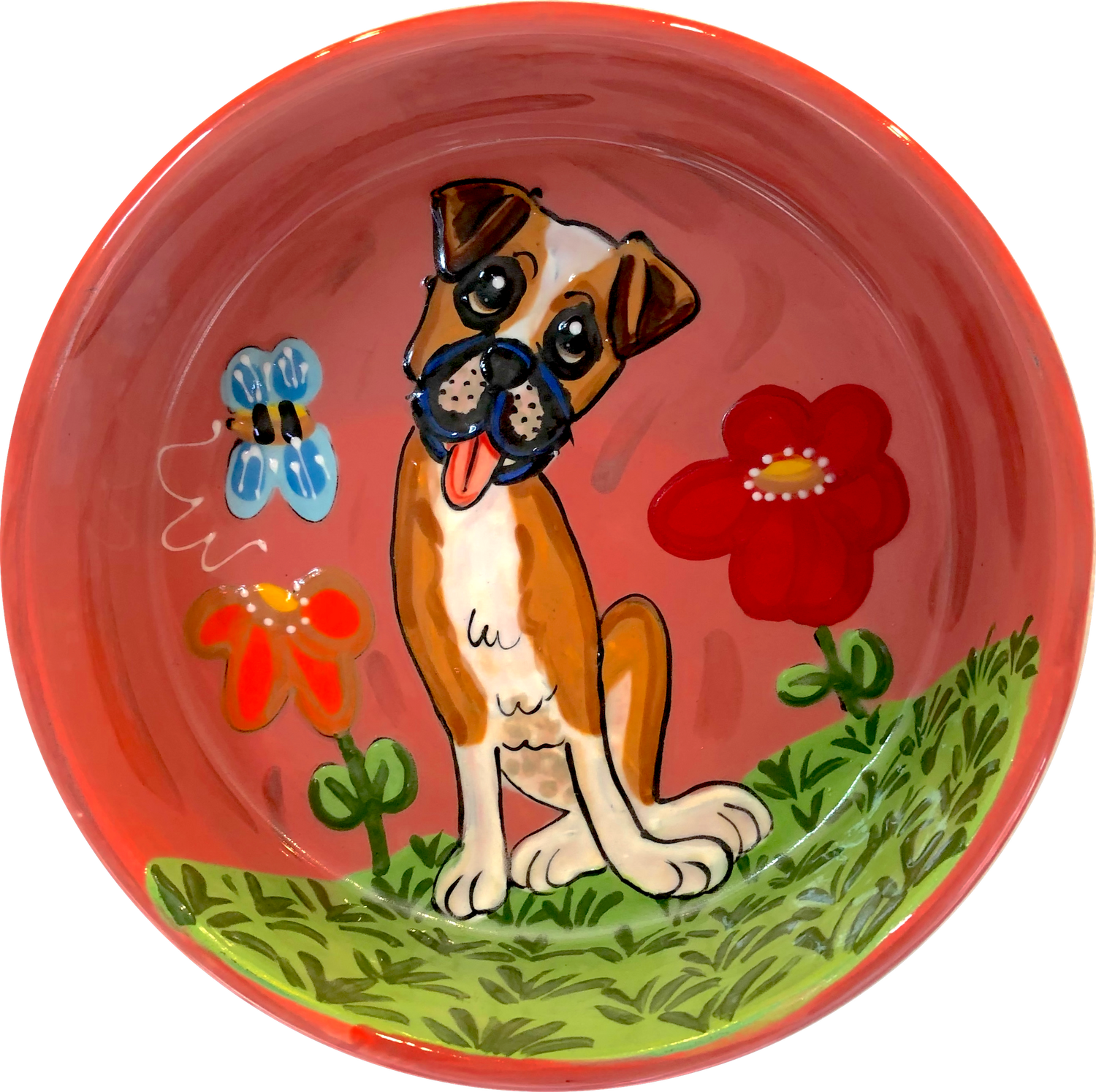 Personalized Boxer Garden Bowl