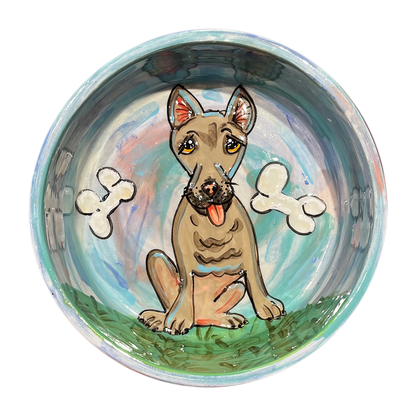 Bully Terrier Handmade Ceramic Dog Bowl