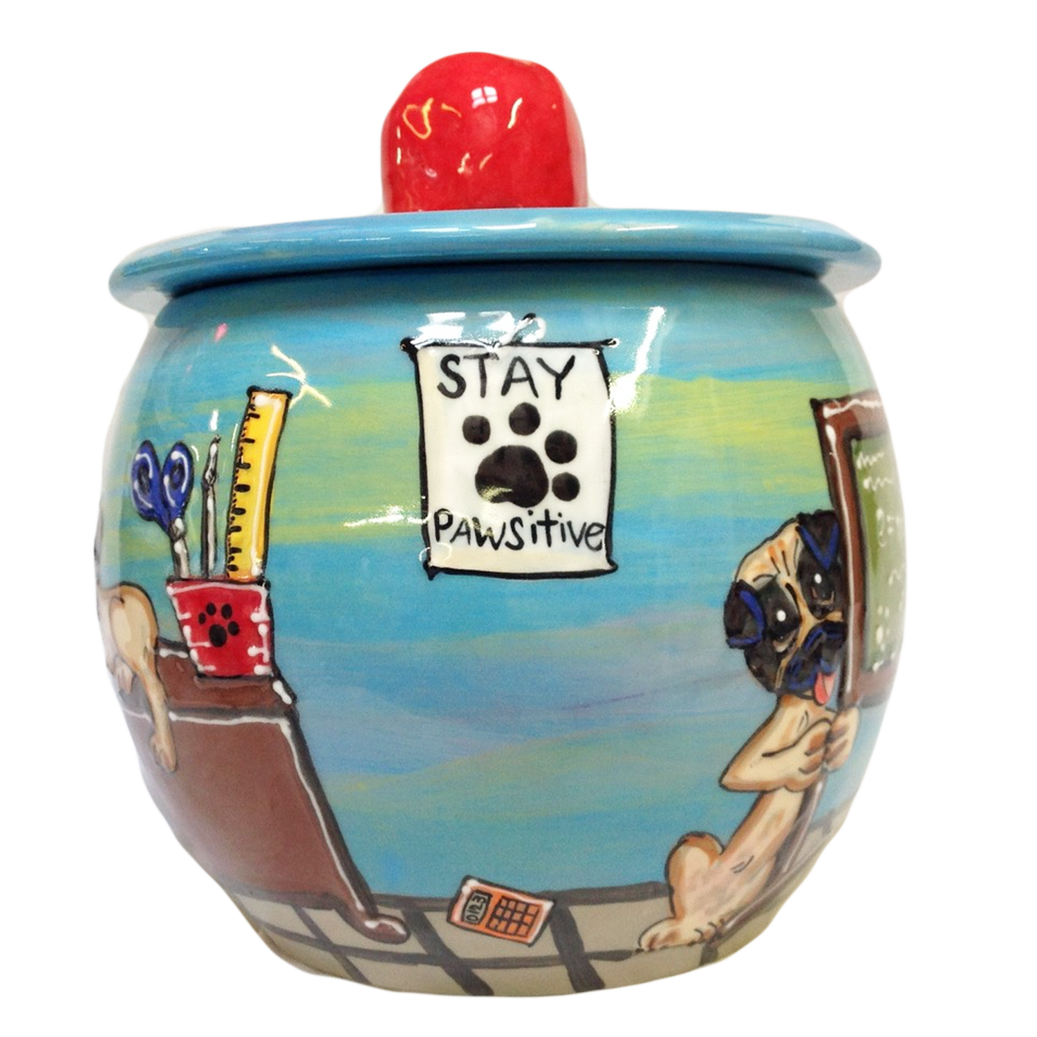 Back to School Pug Treat Jar