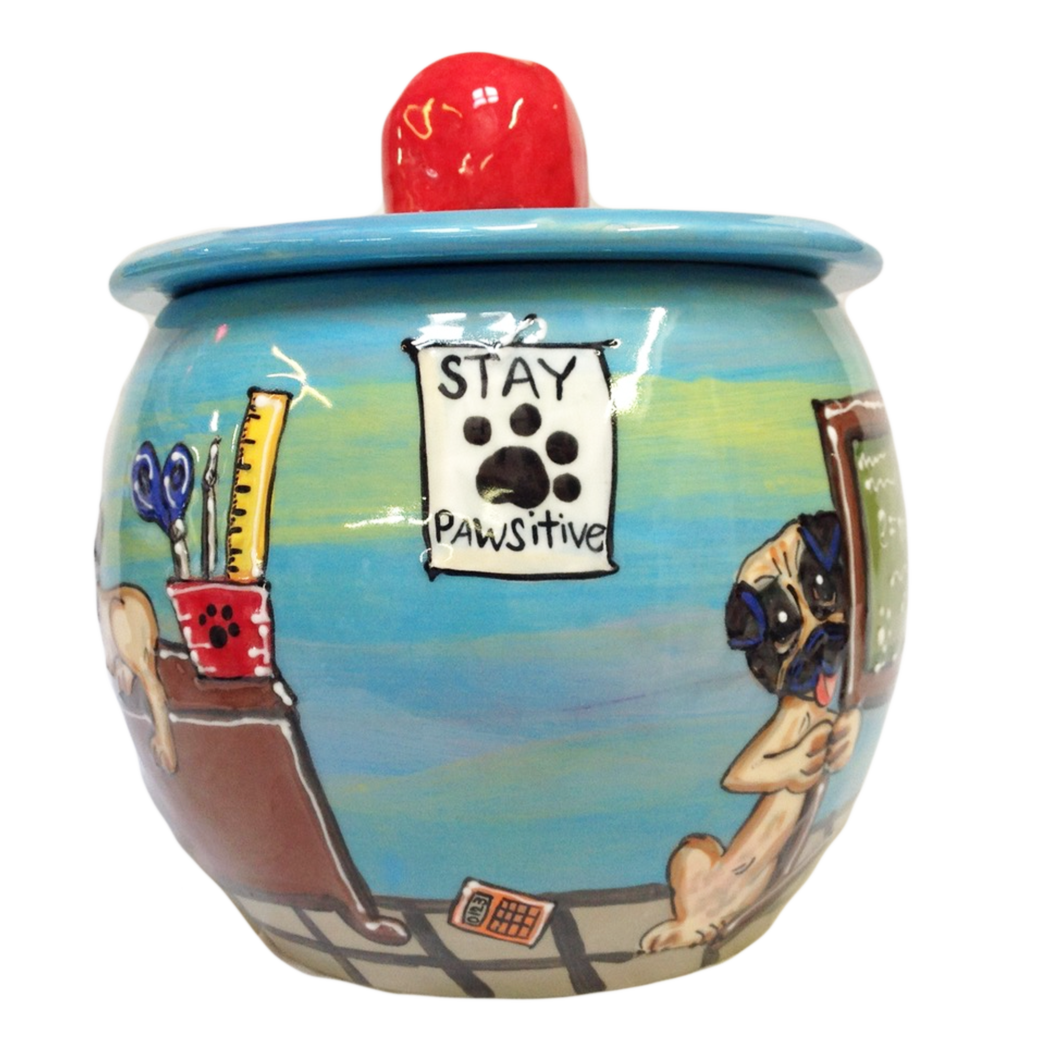 Back to School Pug Treat Jar