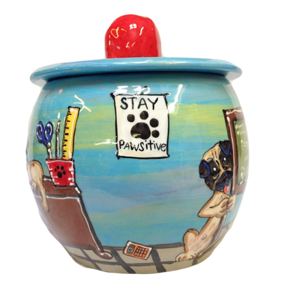 Back to School Pug Treat Jar