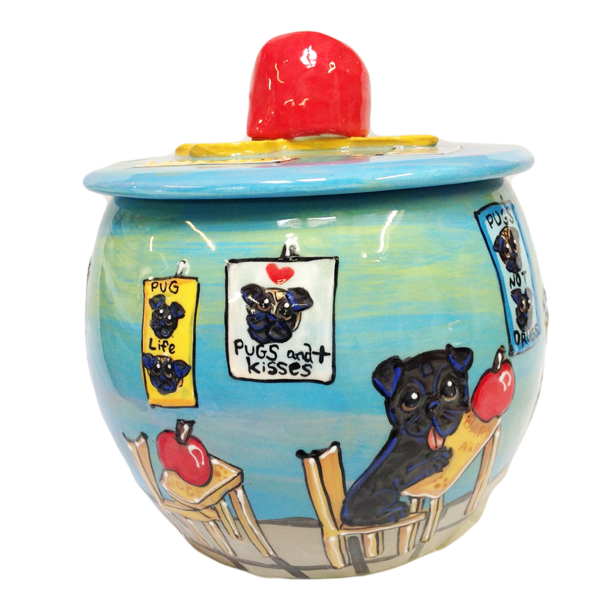 Back to School Pug Treat Jar