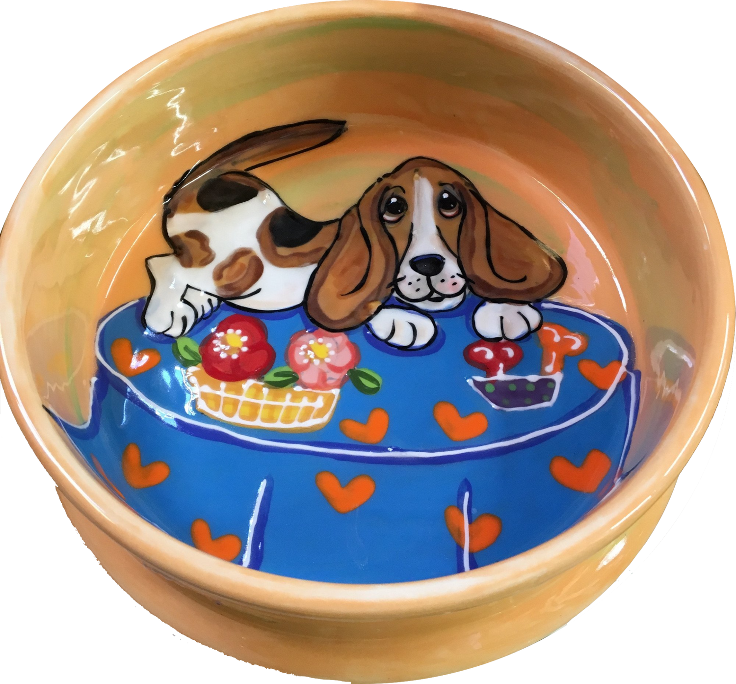 custom dog bowl for basset hound