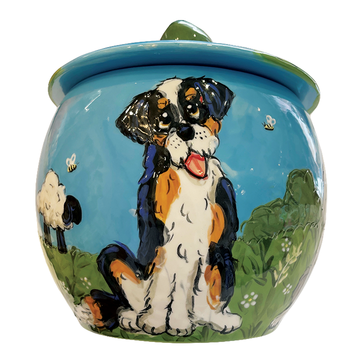 Bernese Mountain Dog Treat Jar Handmade by Debby Carman