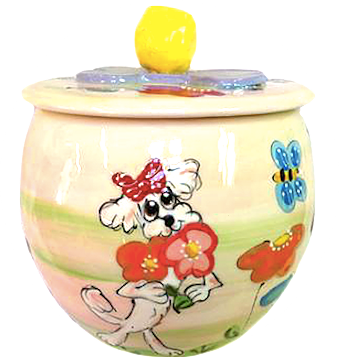 BICHON - TREAT JAR - CUSTOM - PET PORTRAIT FROM PHOTO - CERAMIC - HAND PAINTED - HANDMADE - BICHON GIFTS