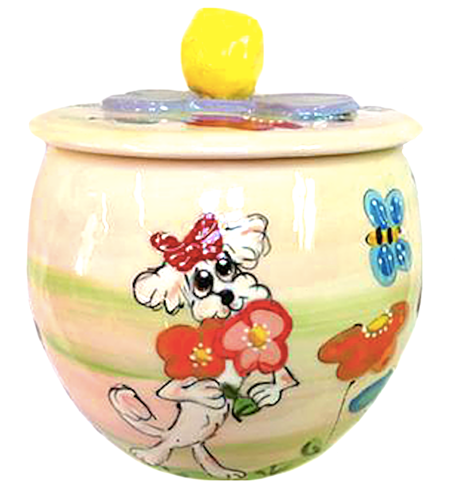 BICHON - TREAT JAR - CUSTOM - PET PORTRAIT FROM PHOTO - CERAMIC - HAND PAINTED - HANDMADE - BICHON GIFTS