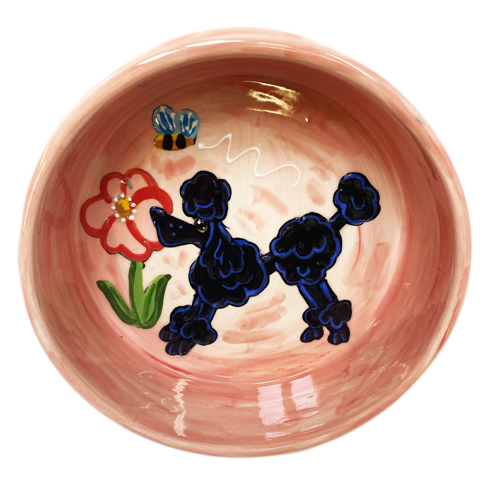 Black Poodle Ceramic Dog Bowl