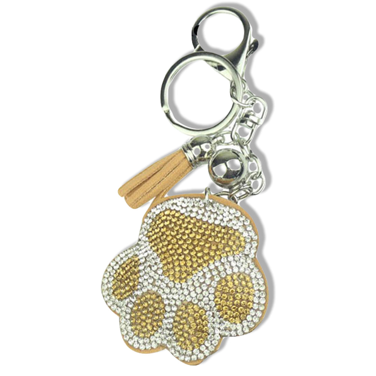 Bling Paw Print Keychain