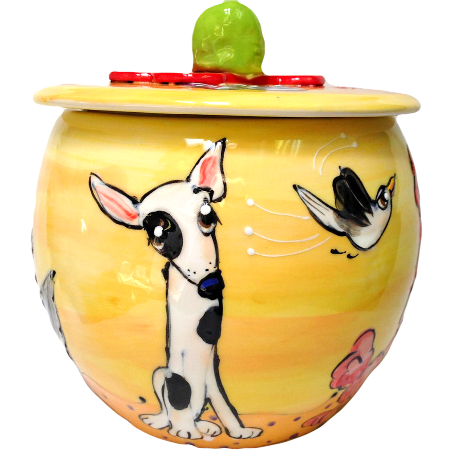 PET TREAT JAR WITH PERSONALIZED BULL TERRIER  PAINTING FOR GIFT