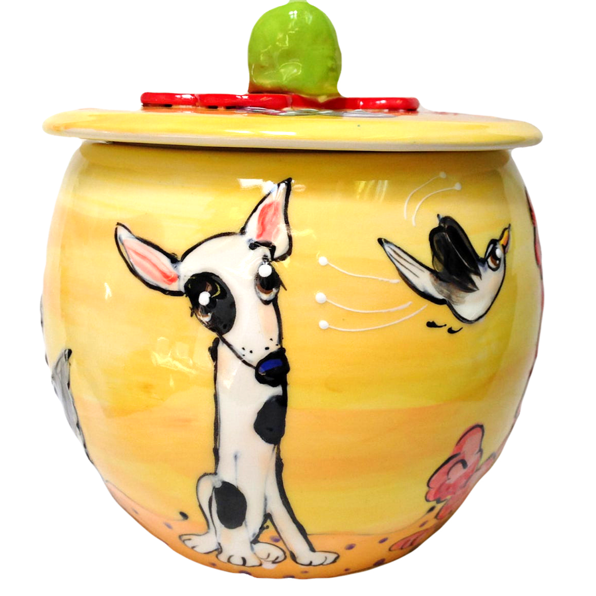 PET TREAT JAR WITH PERSONALIZED BULL TERRIER  PAINTING FOR GIFT