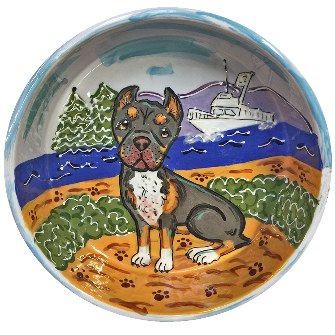 Cane Corso - Hand Painted Bowl by Debby Carman