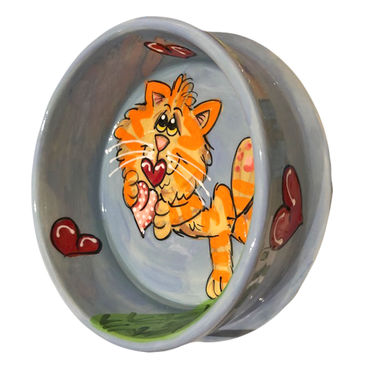 Tabby Love Pottery Cat Dish by Debby Carman