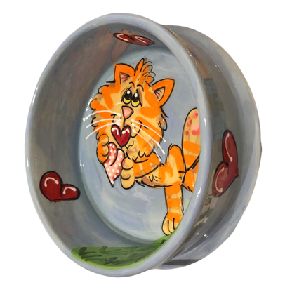 Tabby Love Pottery Cat Dish by Debby Carman