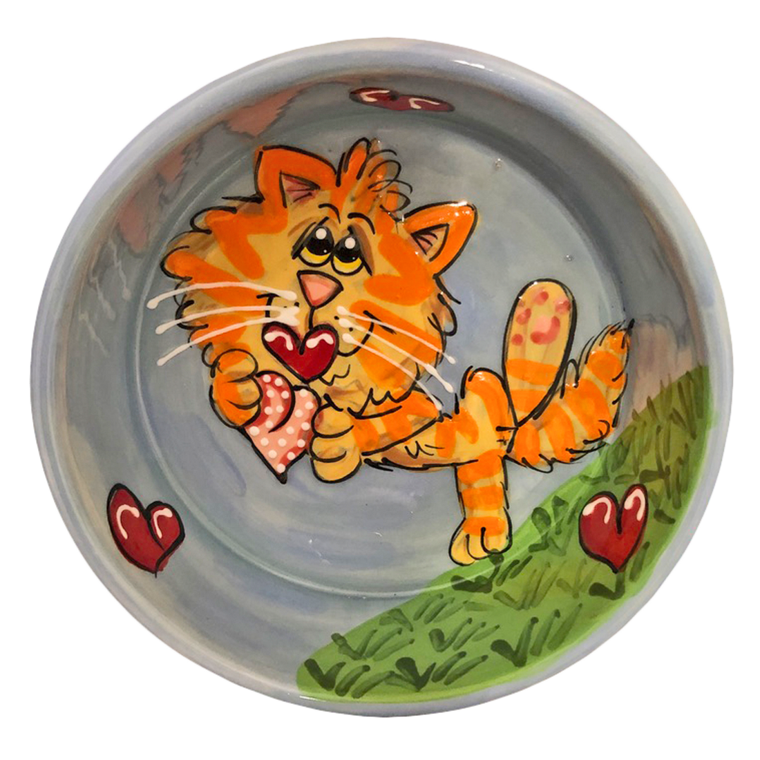 Tabby Love Pottery Cat Dish by Debby Carman